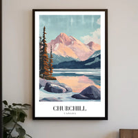 Picturesque Canadian Mountains Landscape Travel Poster PosterGoat