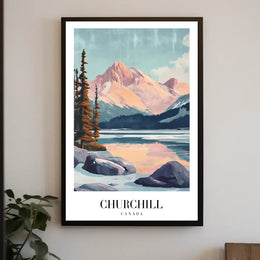 Picturesque Canadian Mountains Landscape Travel Poster PosterGoat
