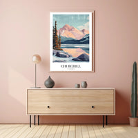 Picturesque Canadian Mountains Landscape Travel Poster PosterGoat