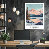 Picturesque Canadian Mountains Landscape Travel Poster PosterGoat