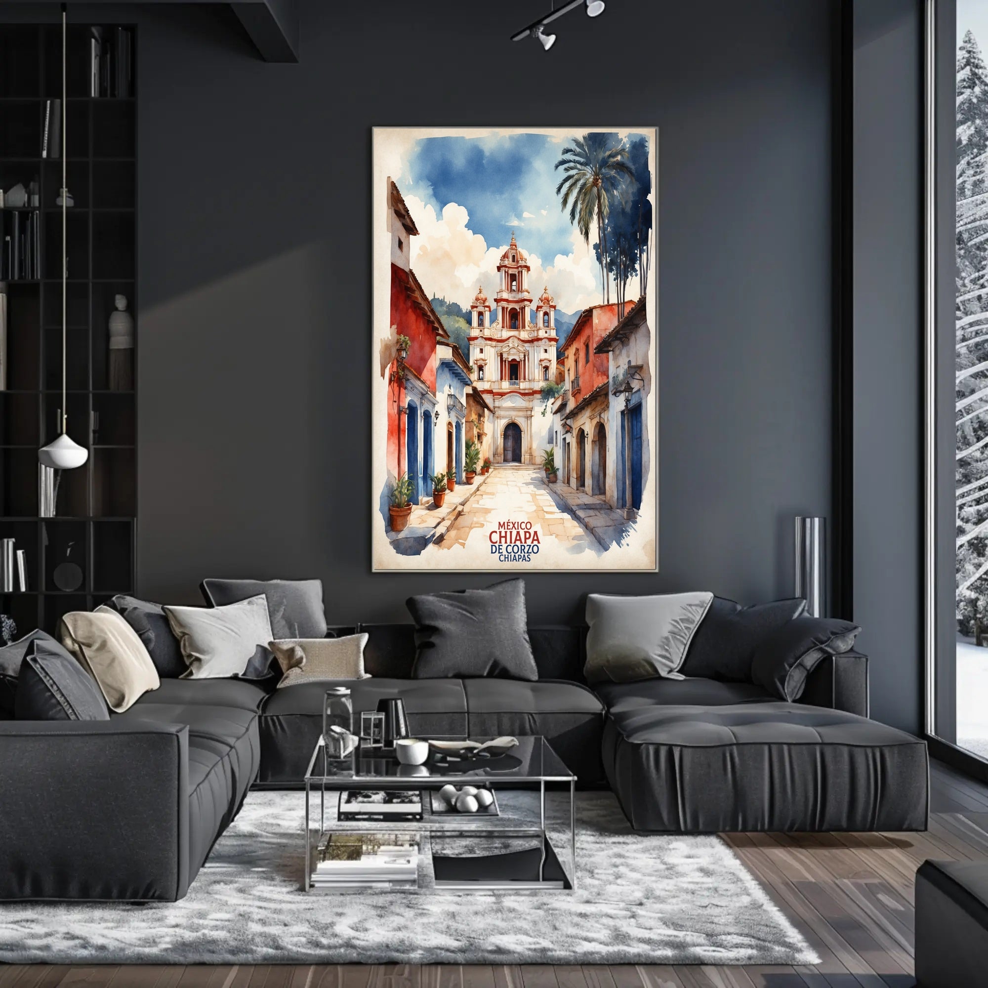 Picturesque Chiapa de Corzo Watercolor Travel Poster PosterGoat