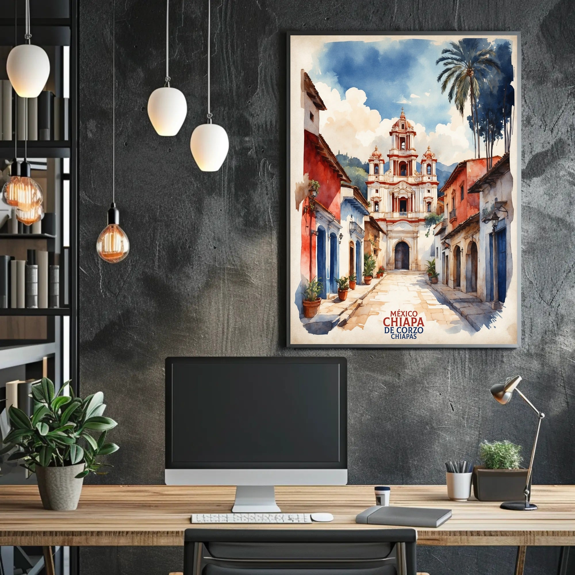 Picturesque Chiapa de Corzo Watercolor Travel Poster PosterGoat
