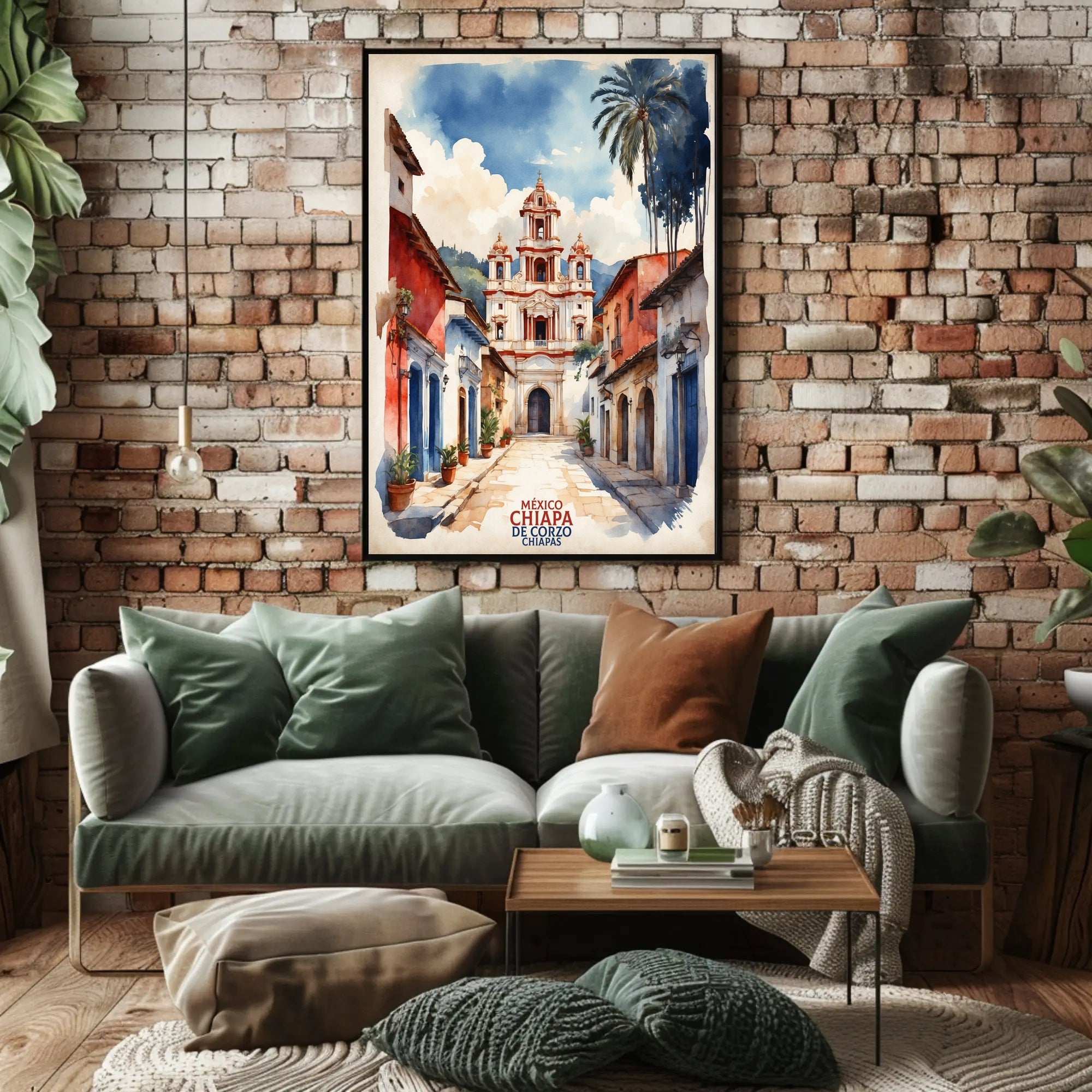Picturesque Chiapa de Corzo Watercolor Travel Poster PosterGoat