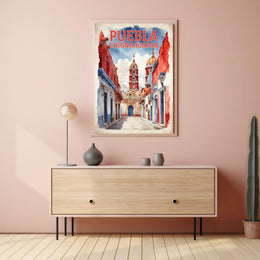 Picturesque Chignahuapan Watercolor Travel Poster PosterGoat