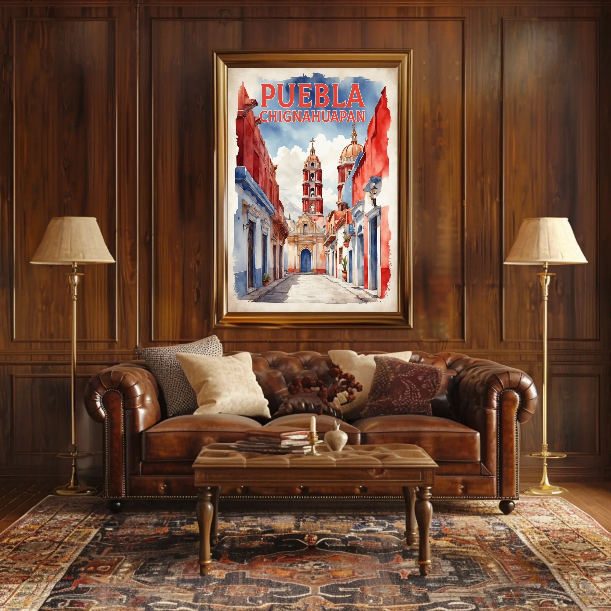 Picturesque Chignahuapan Watercolor Travel Poster PosterGoat