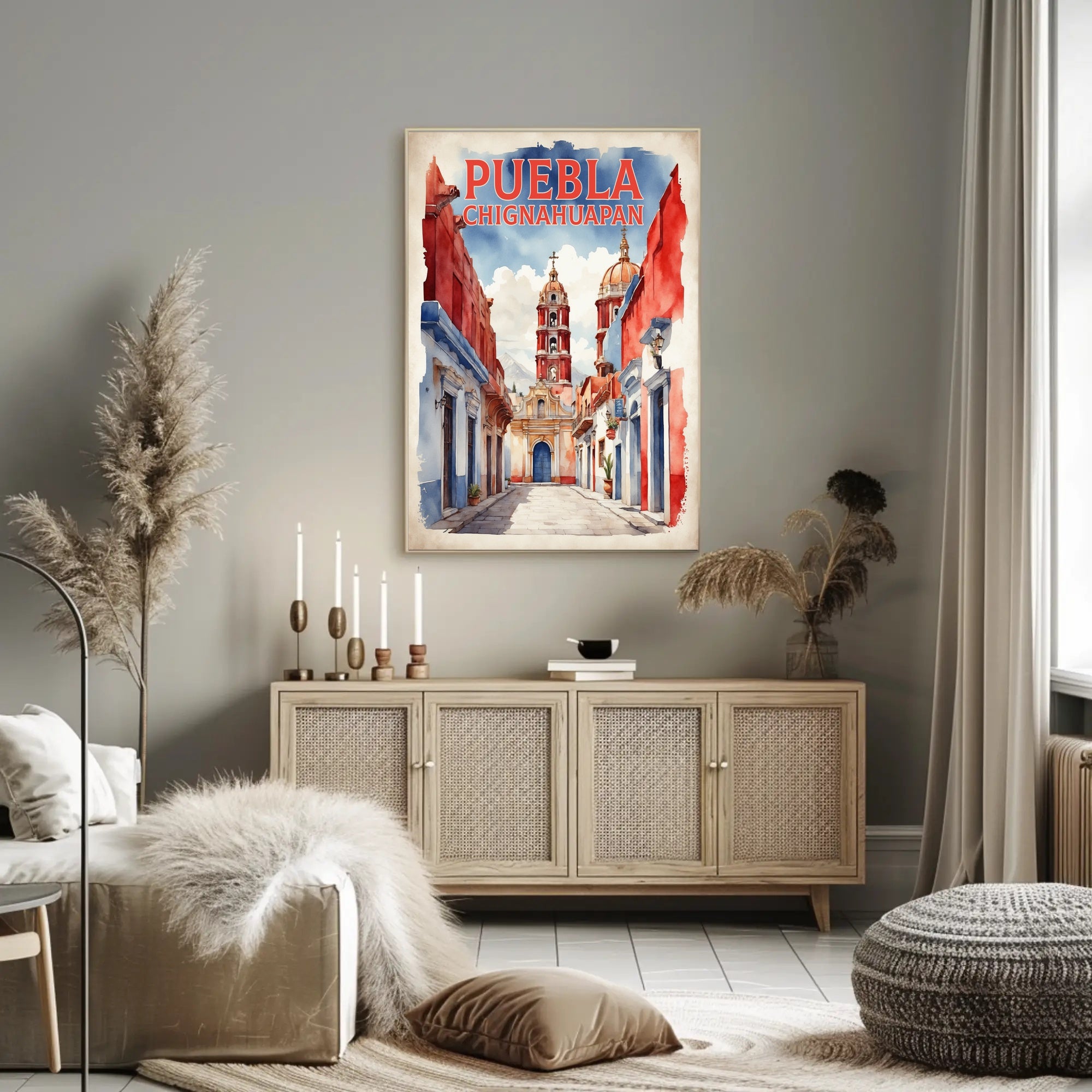 Picturesque Chignahuapan Watercolor Travel Poster PosterGoat