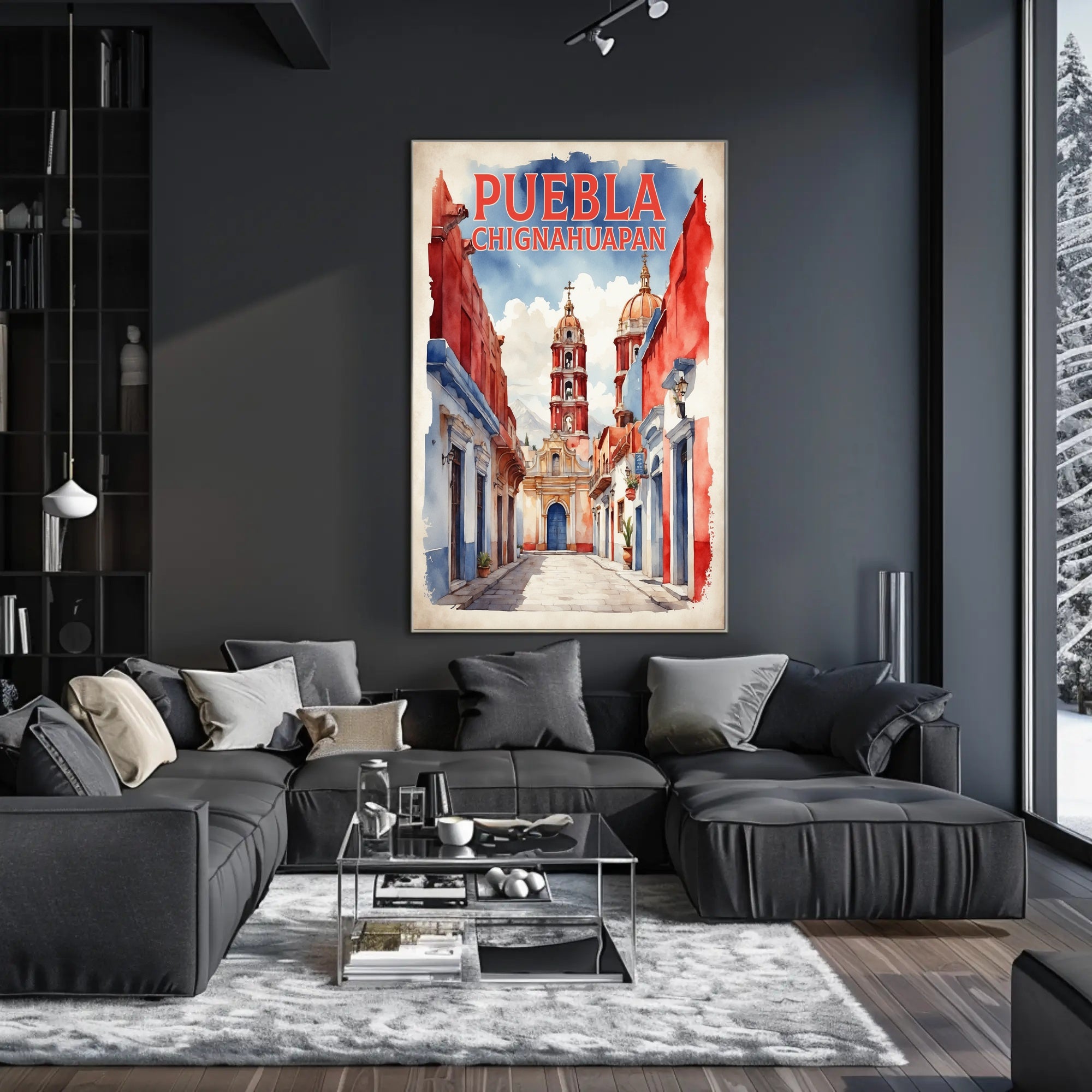 Picturesque Chignahuapan Watercolor Travel Poster PosterGoat