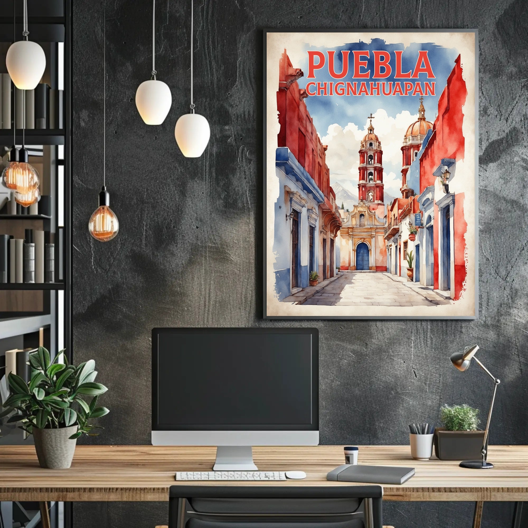 Picturesque Chignahuapan Watercolor Travel Poster PosterGoat