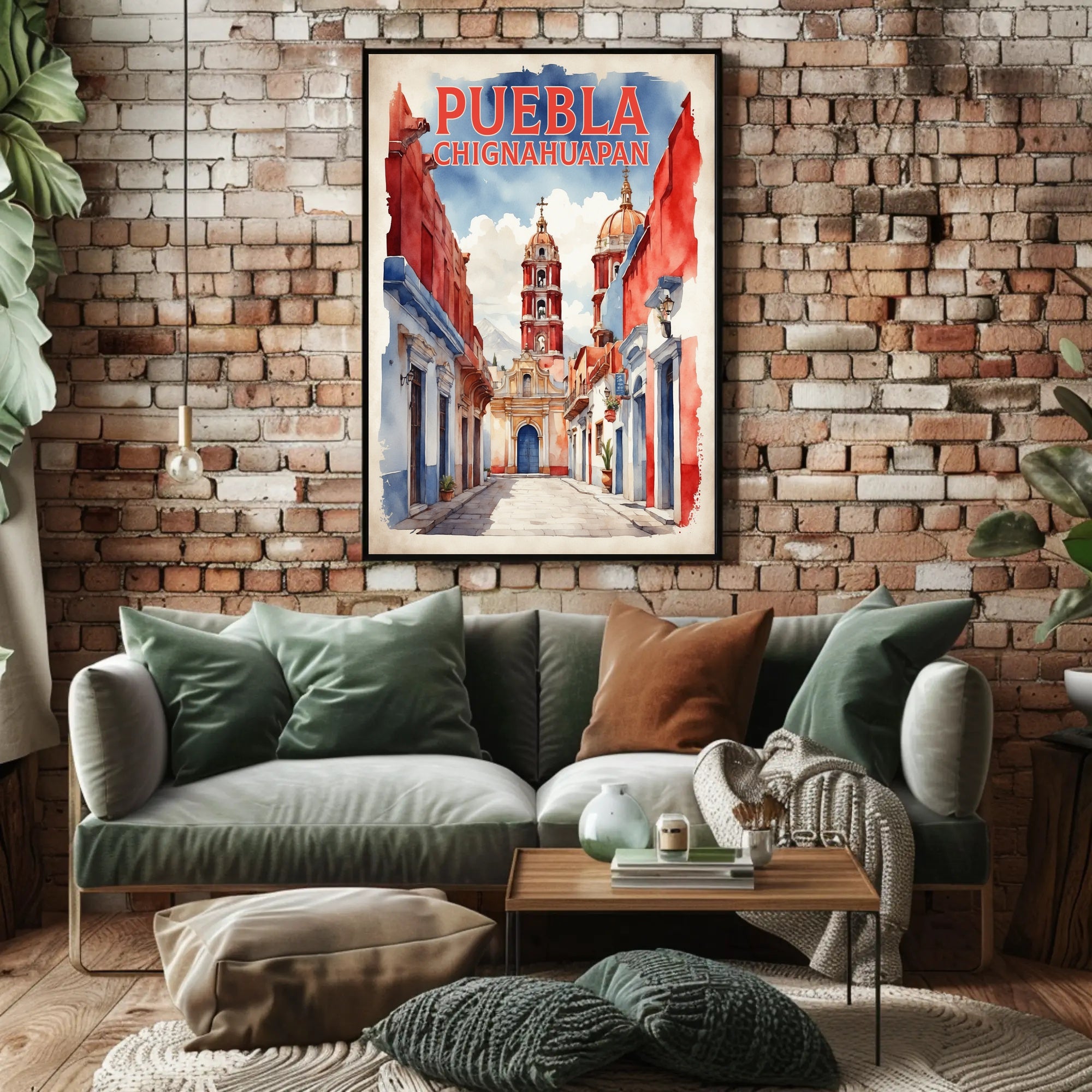 Picturesque Chignahuapan Watercolor Travel Poster PosterGoat