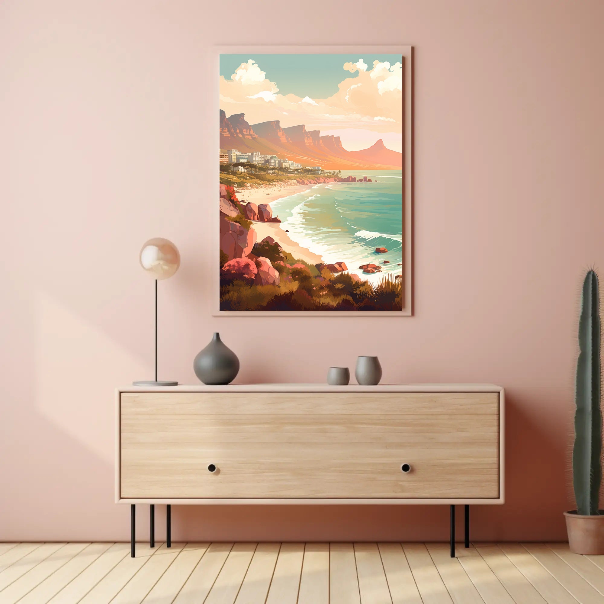 Picturesque Coastal Scene: Relaxed Vibes Travel Poster PosterGoat