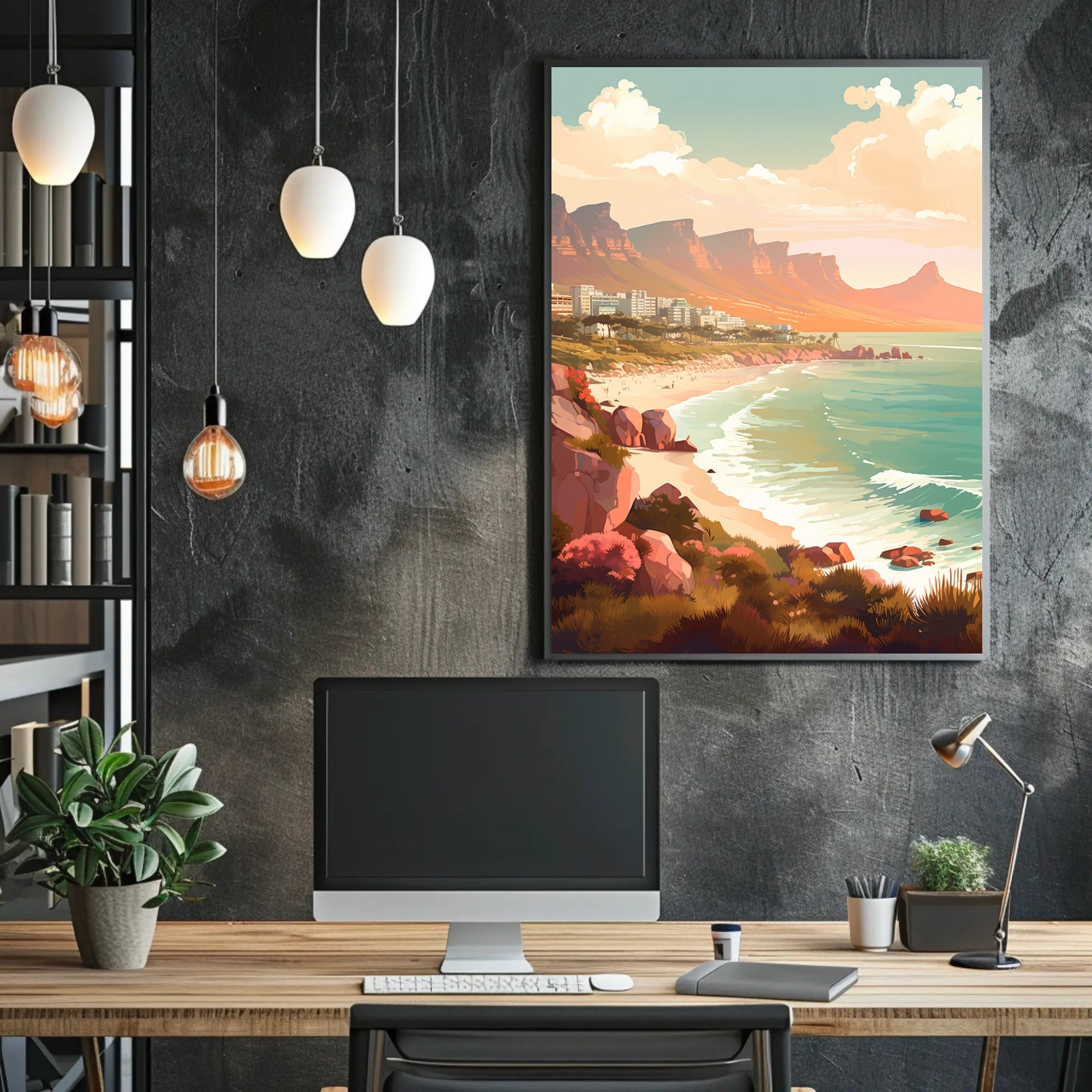 Picturesque Coastal Scene: Relaxed Vibes Travel Poster PosterGoat