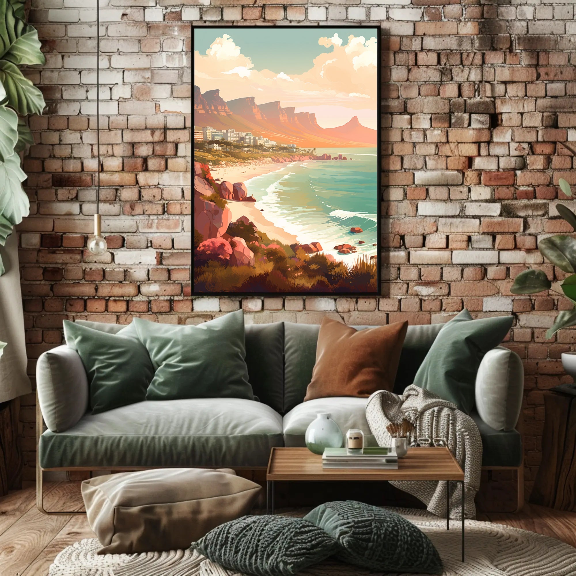 Picturesque Coastal Scene: Relaxed Vibes Travel Poster PosterGoat
