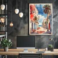Picturesque Coastal Street Scene in Isla Aguada Travel Poster PosterGoat