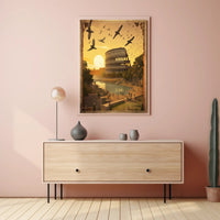 Picturesque Colosseum at Sunset Travel Poster PosterGoat