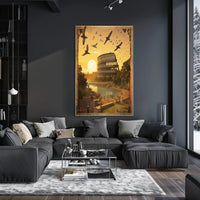 Picturesque Colosseum at Sunset Travel Poster PosterGoat