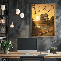 Picturesque Colosseum at Sunset Travel Poster PosterGoat