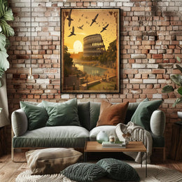 Picturesque Colosseum at Sunset Travel Poster PosterGoat