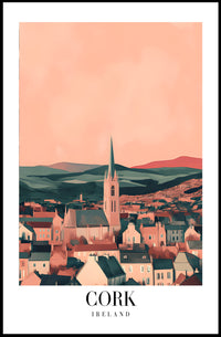 Picturesque Cork Cityscape with Church Spire Urban or Cityscape Poster PosterGoat