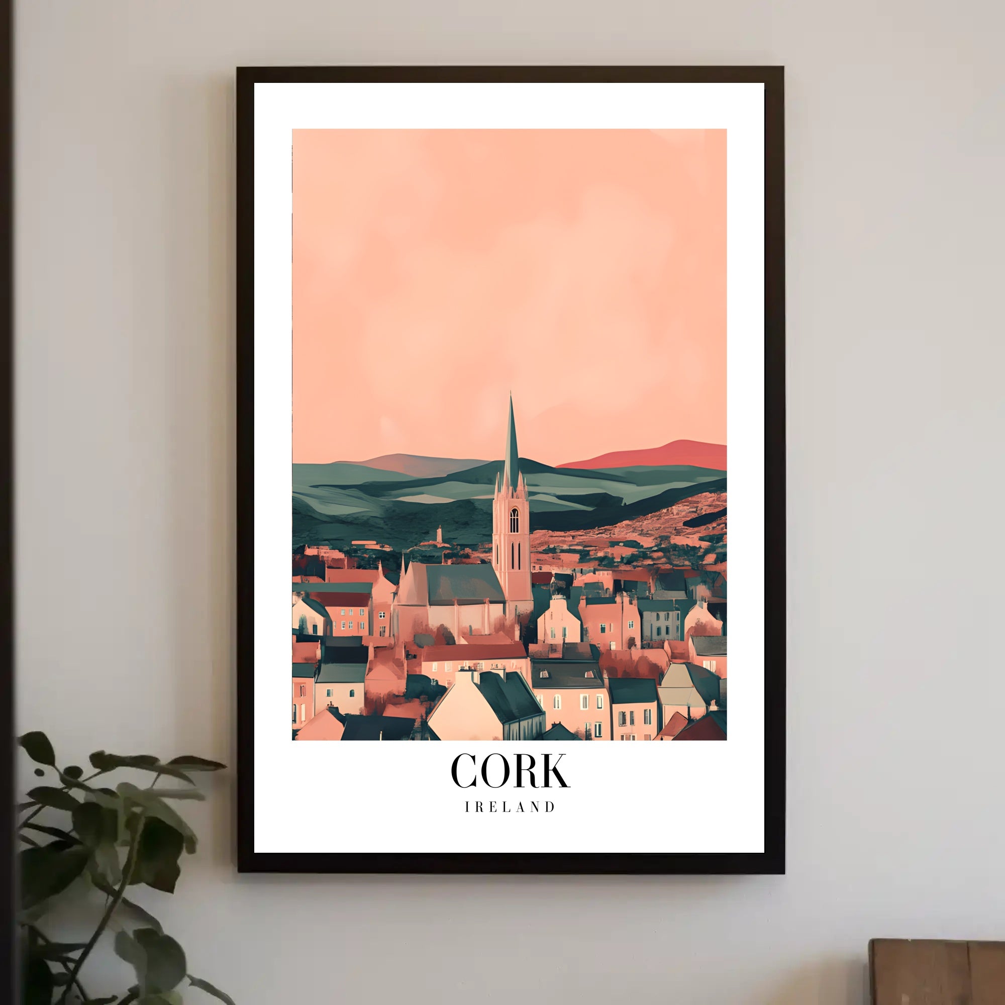 Picturesque Cork Cityscape with Church Spire Urban or Cityscape Poster PosterGoat