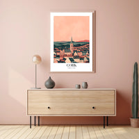 Picturesque Cork Cityscape with Church Spire Urban or Cityscape Poster PosterGoat