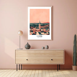 Picturesque Cork Cityscape with Church Spire Urban or Cityscape Poster PosterGoat