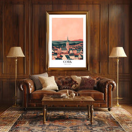 Picturesque Cork Cityscape with Church Spire Urban or Cityscape Poster PosterGoat
