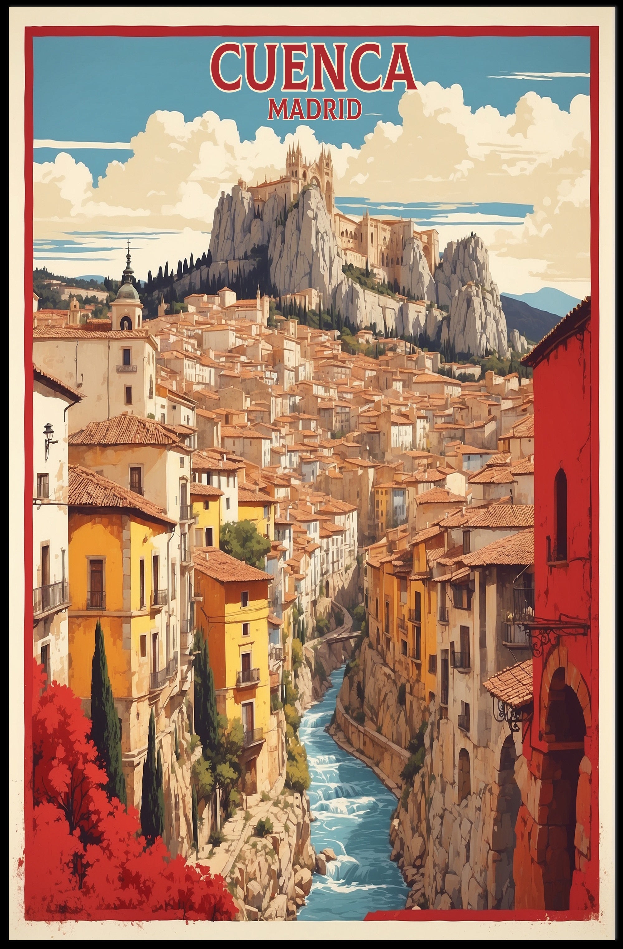 Picturesque Cuenca Cityscape Travel Poster PosterGoat