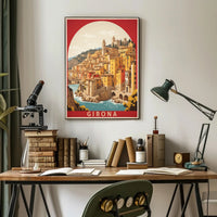 Picturesque Girona River View: Urban or Cityscape Poster PosterGoat