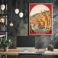 Picturesque Girona River View: Urban or Cityscape Poster PosterGoat