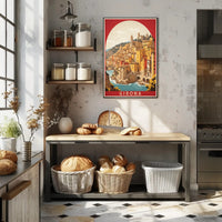 Picturesque Girona River View: Urban or Cityscape Poster PosterGoat
