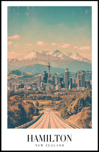 Picturesque Hamilton Cityscape Poster with Vintage Travel Vibes PosterGoat