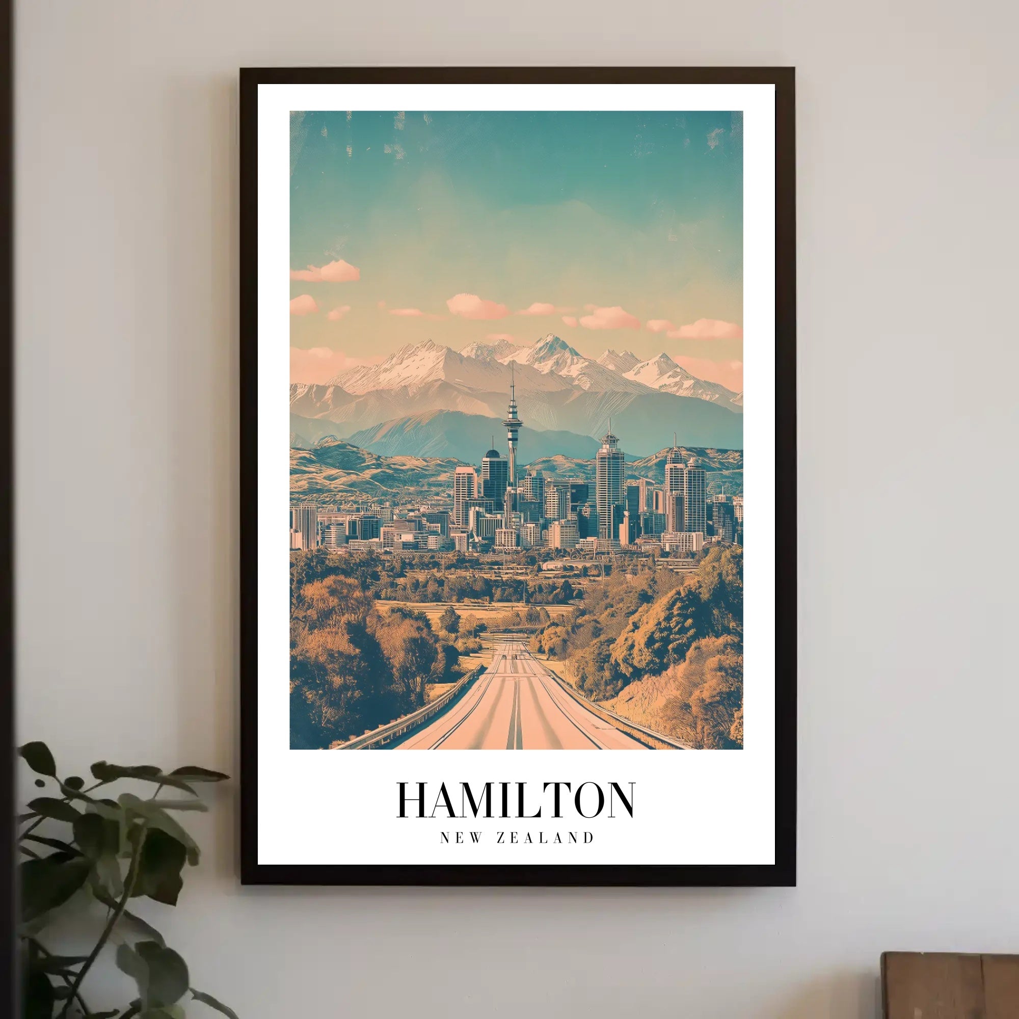 Picturesque Hamilton Cityscape Poster with Vintage Travel Vibes PosterGoat