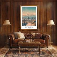 Picturesque Hamilton Cityscape Poster with Vintage Travel Vibes PosterGoat