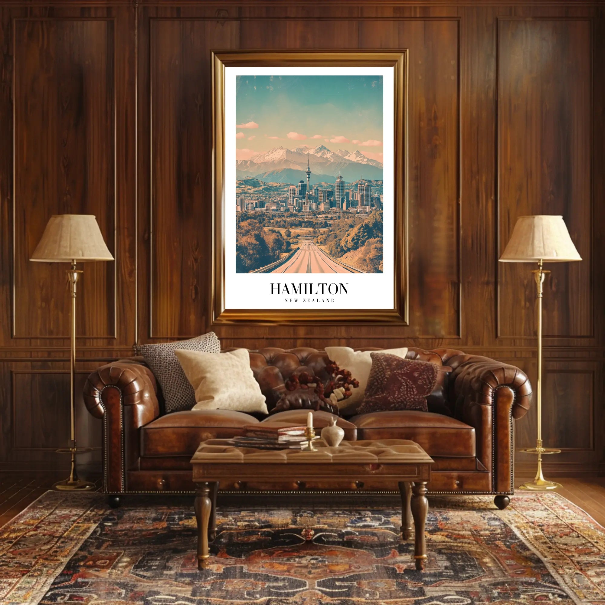 Picturesque Hamilton Cityscape Poster with Vintage Travel Vibes PosterGoat