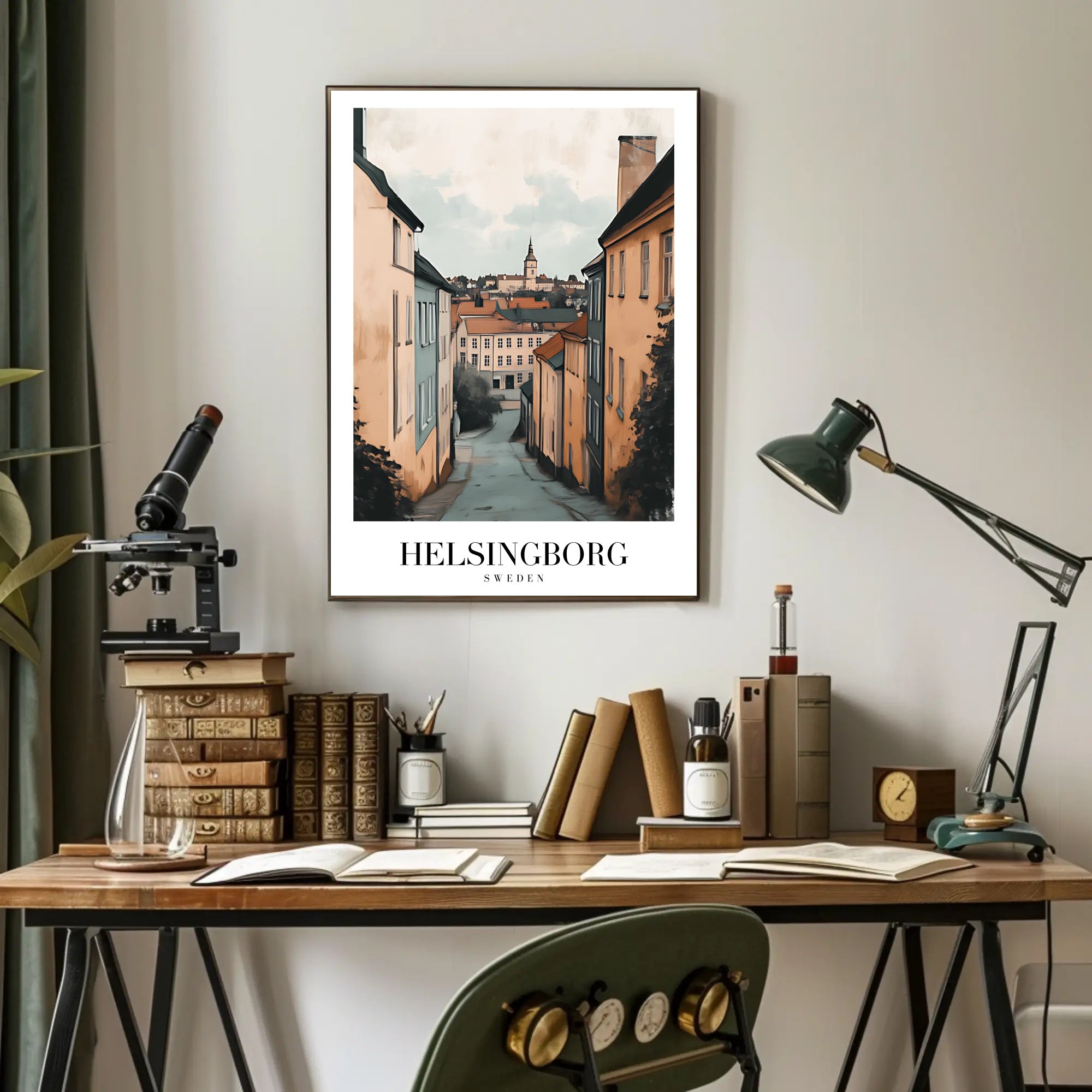 Picturesque Helsingborg Street Art Urban or Cityscape Poster PosterGoat