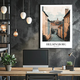 Picturesque Helsingborg Street Art Urban or Cityscape Poster PosterGoat