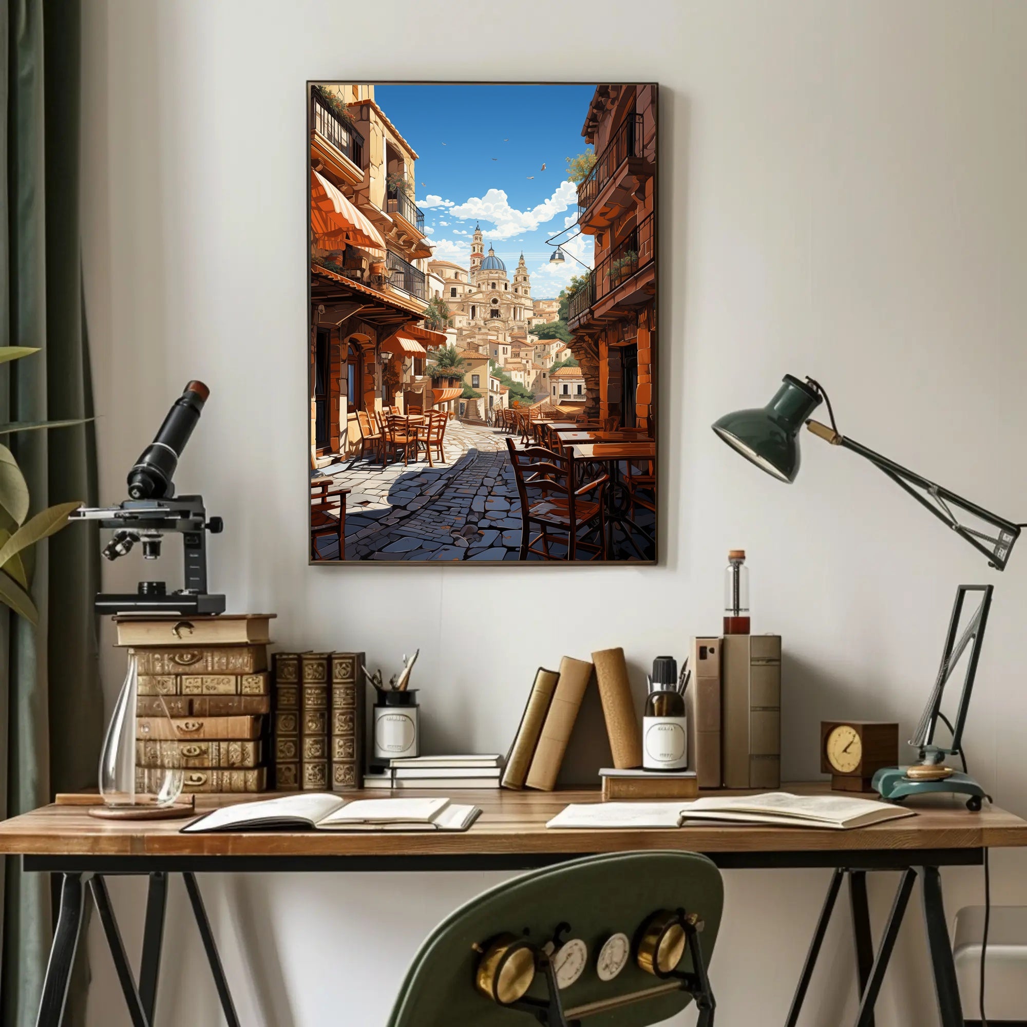 Picturesque Italian Village Scene Travel Poster PosterGoat
