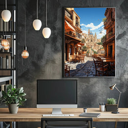 Picturesque Italian Village Scene Travel Poster PosterGoat