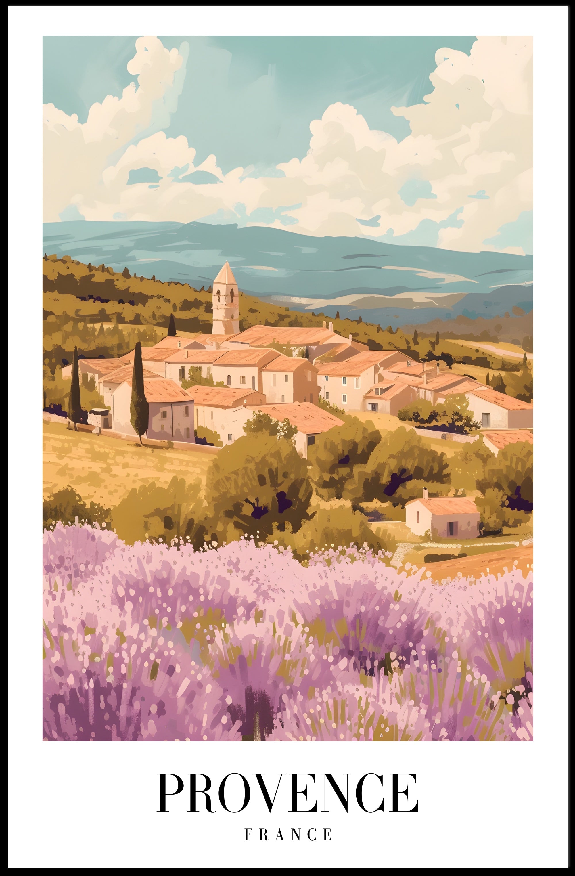 Picturesque Landscape of Provence: Travel Poster PosterGoat