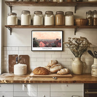 Picturesque Leicester Cityscape Print with Red Brick Houses Urban or Cityscape Poster PosterGoat