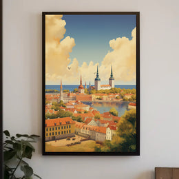 Picturesque Medieval Cityscape: Travel Poster PosterGoat