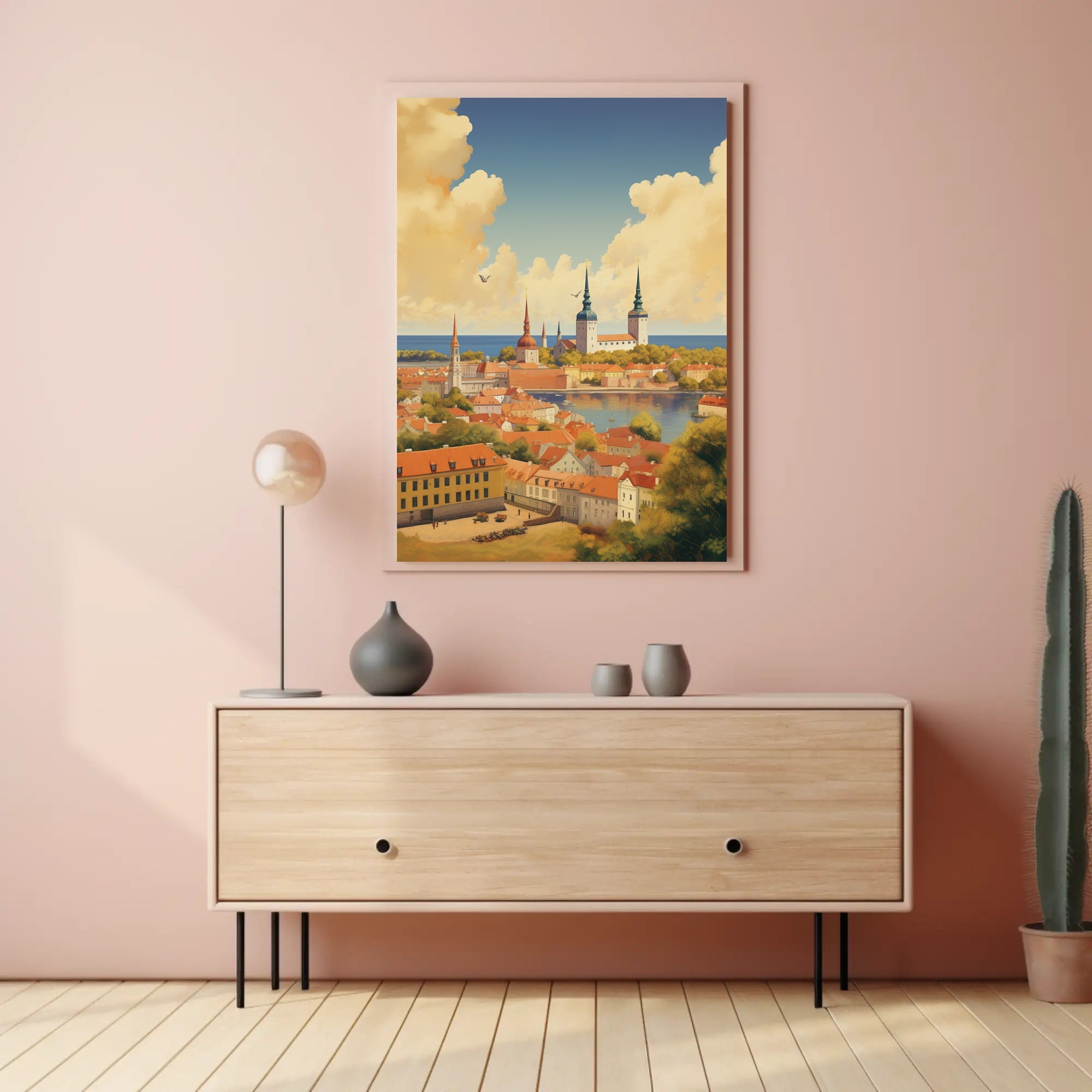 Picturesque Medieval Cityscape: Travel Poster PosterGoat