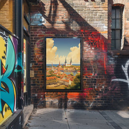 Picturesque Medieval Cityscape: Travel Poster PosterGoat