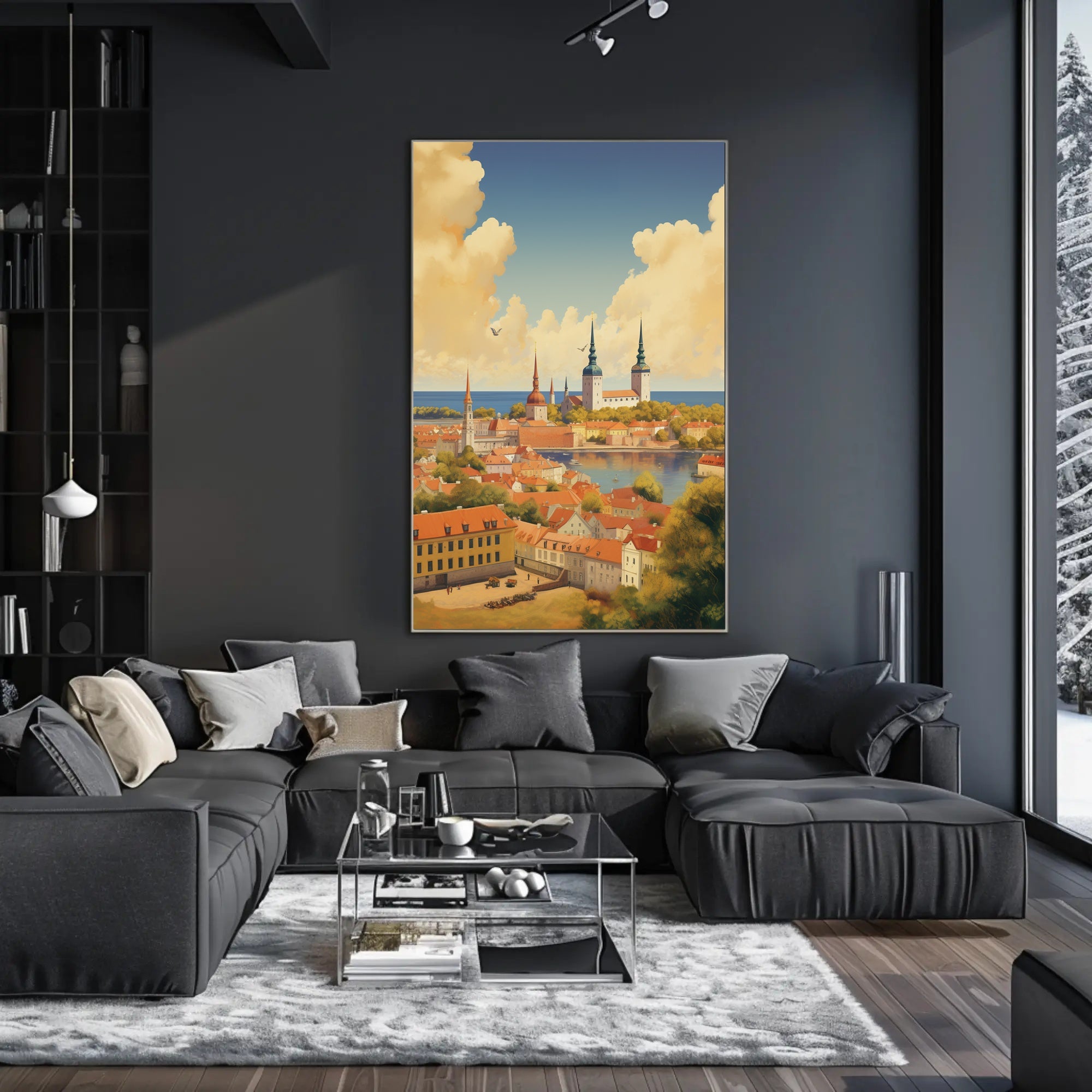 Picturesque Medieval Cityscape: Travel Poster PosterGoat