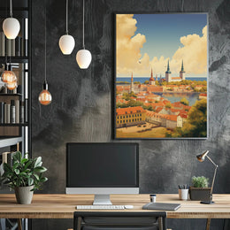 Picturesque Medieval Cityscape: Travel Poster PosterGoat