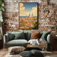 Picturesque Medieval Cityscape: Travel Poster PosterGoat