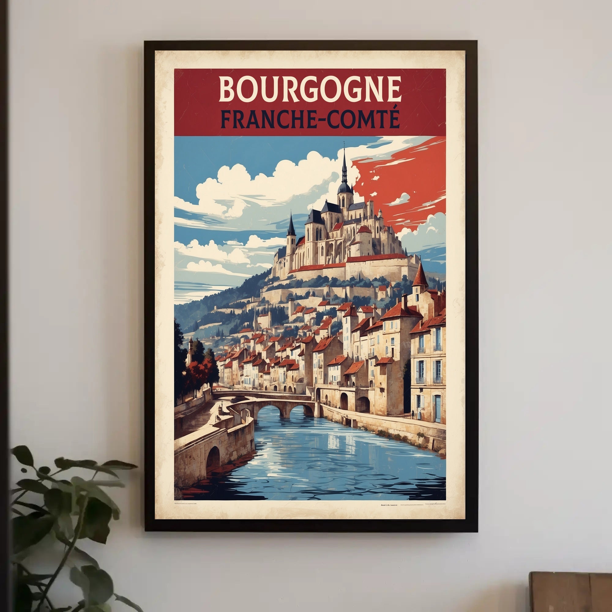 Picturesque Medieval Town Travel Poster PosterGoat