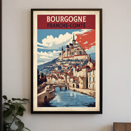 Picturesque Medieval Town Travel Poster PosterGoat