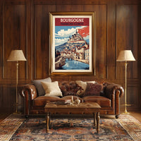 Picturesque Medieval Town Travel Poster PosterGoat