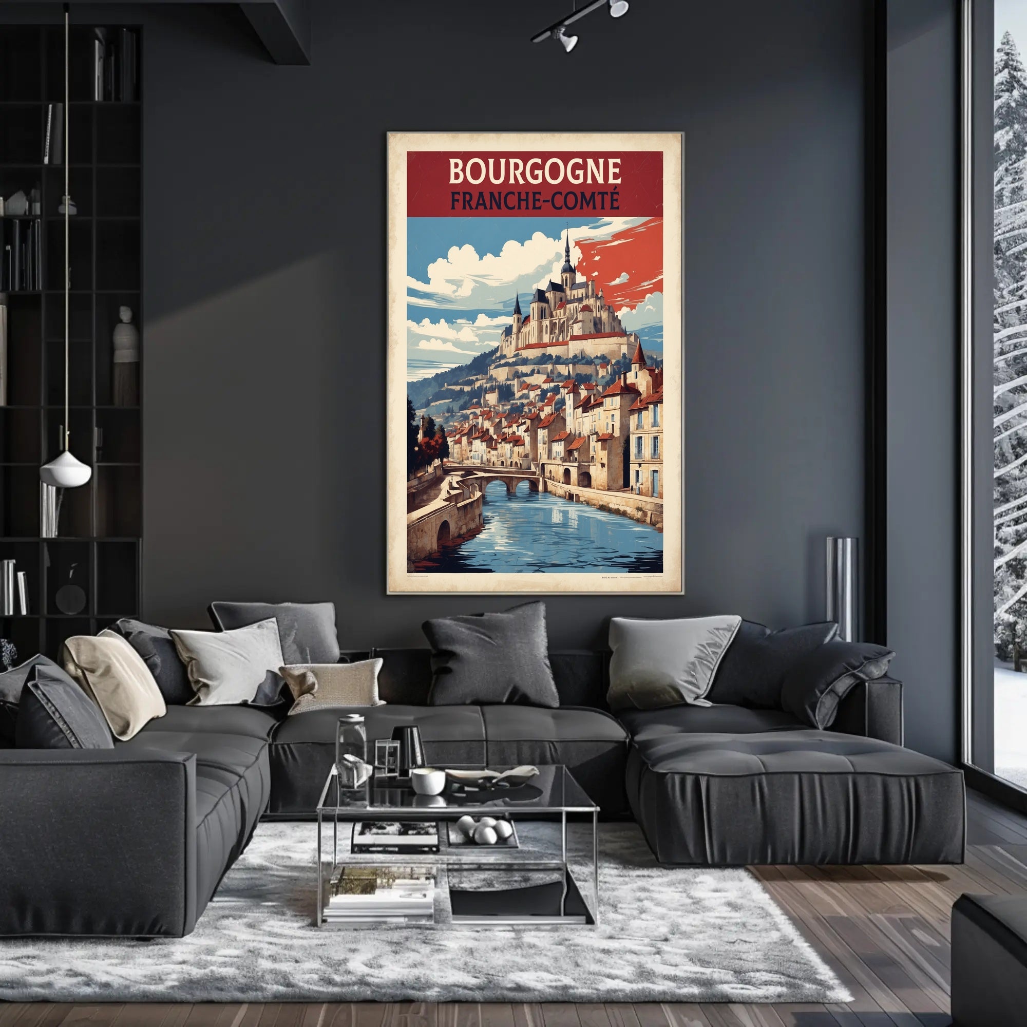 Picturesque Medieval Town Travel Poster PosterGoat